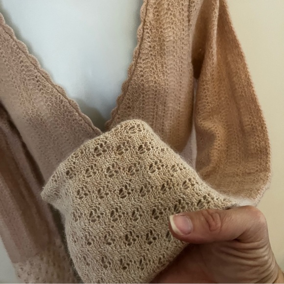 Sleeping on Snow duster cardigan angora lambs wool size small nude/dusty rose - Picture 6 of 15